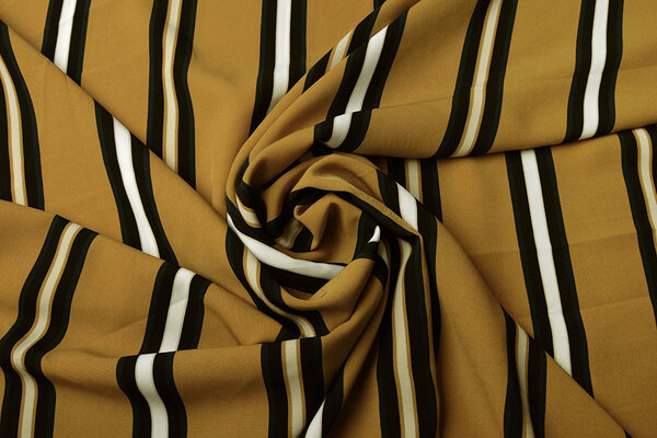 Crepe Printed Lizzy Stripes Ocher