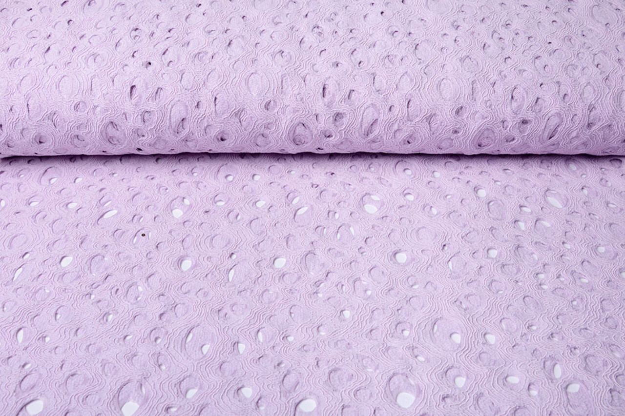 Broderie Anglaise Coton Viscose Elise Lilas Broderie Anglaise Coton Viscose Elise Lilas