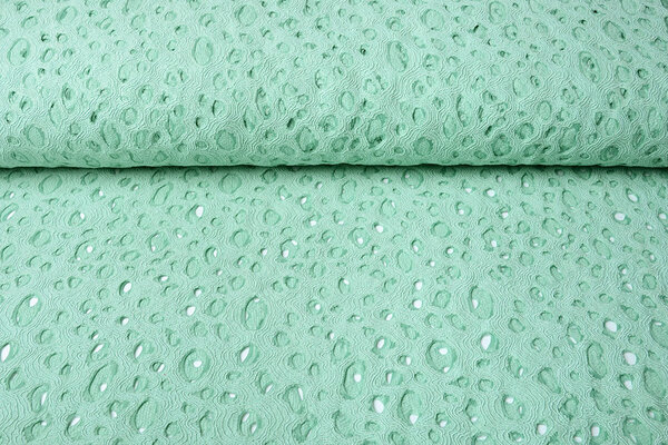 Broderie Katoen Viscose Elise Mint Groen Broderie Katoen Viscose Elise Mint Groen