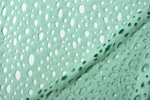 Broderie Katoen Viscose Elise Mint Groen Broderie Katoen Viscose Elise Mint Groen