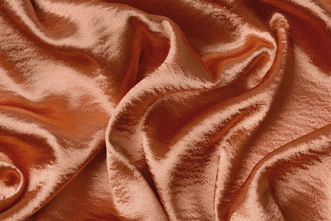 Crinkle  Crêpe Satin Orange Brique Crinkle  Crêpe Satin Orange Brique