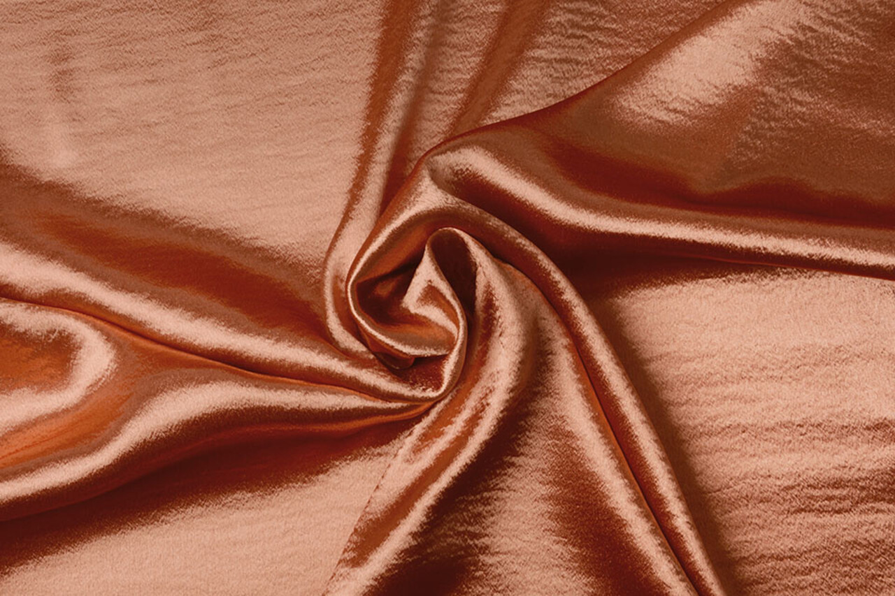 Crinkle  Crêpe Satin Orange Brique Crinkle  Crêpe Satin Orange Brique