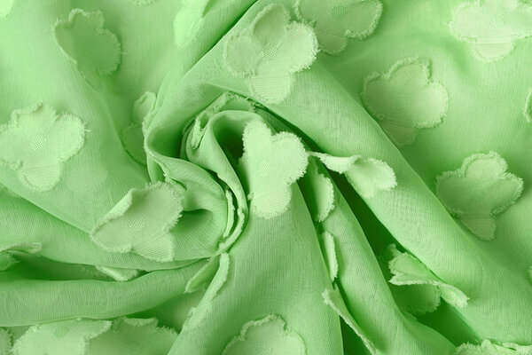Genähter Chiffon Charlize Hellgrün Genähter Chiffon Charlize Hellgrün