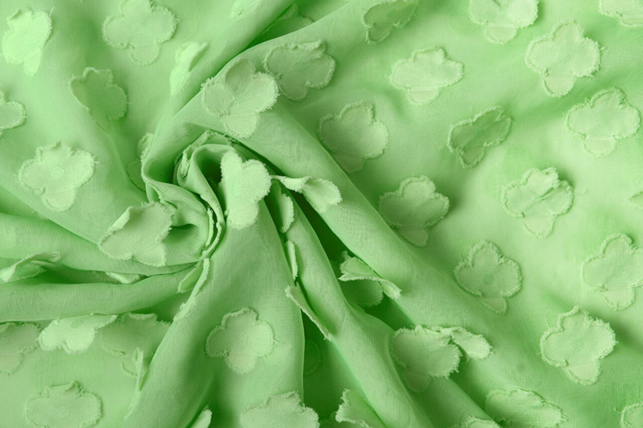 Gestikte Chiffon Charlize Licht Groen
