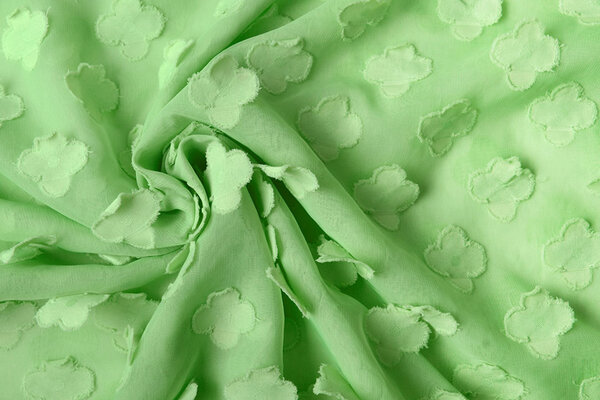 Gestikte Chiffon Charlize Licht Groen