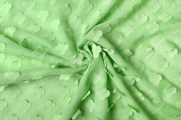 Gestikte Chiffon Charlize Licht Groen