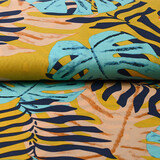 100% Viscose Congo Bladeren Oker Geel 100% Viscose Congo Bladeren Oker Geel