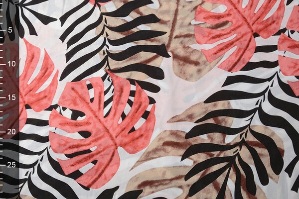 100% Viscose Congo Bladeren Wit 100% Viscose Congo Bladeren Wit