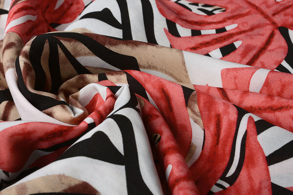 100% Viscose Congo Bladeren Wit 100% Viscose Congo Bladeren Wit