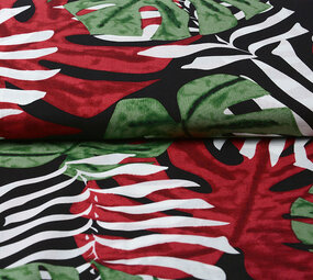 100% Viscose Congo Leaves Black 100% Viscose Congo Leaves Black