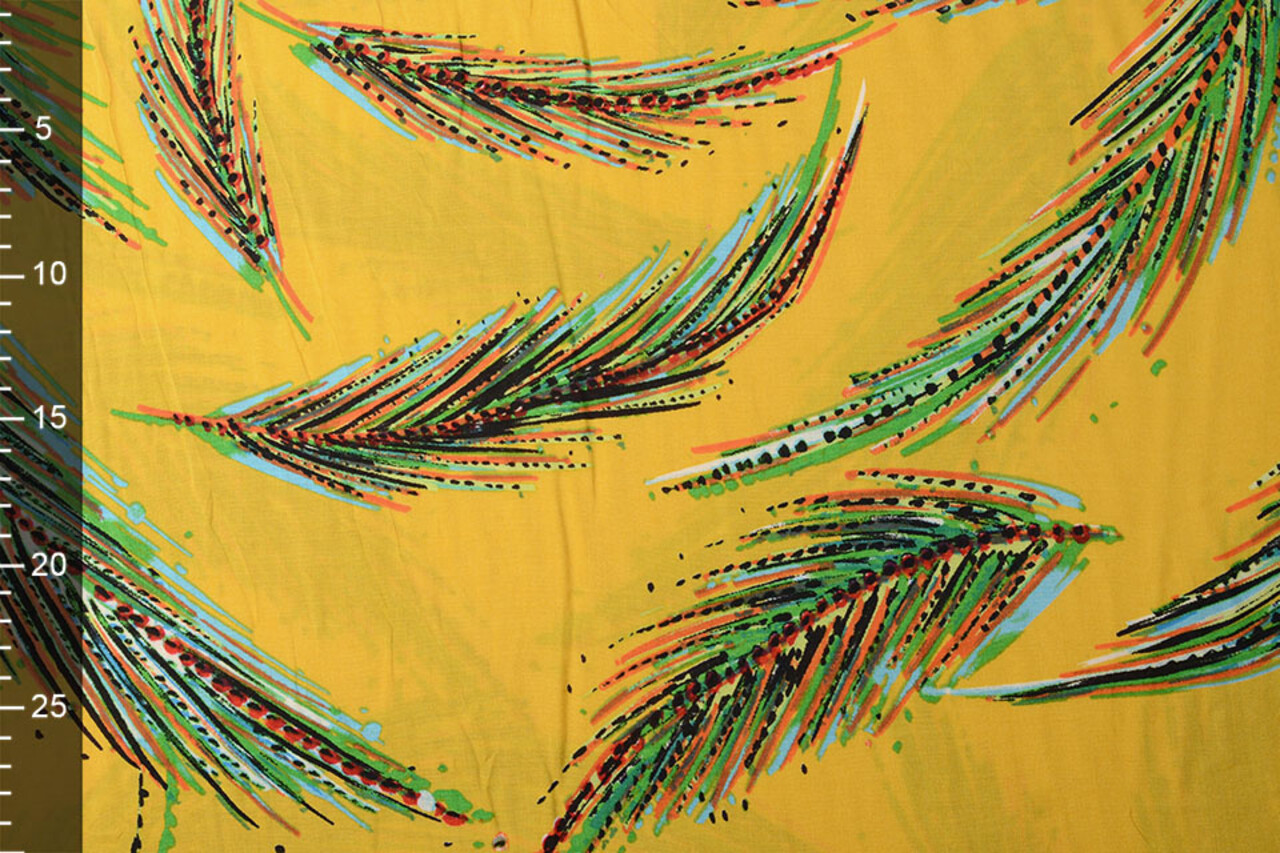 100% Viscosa Kunst Plumas Amarillo