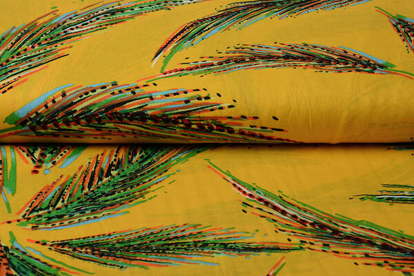 100 % Viscose Kunst Plumes Jaune