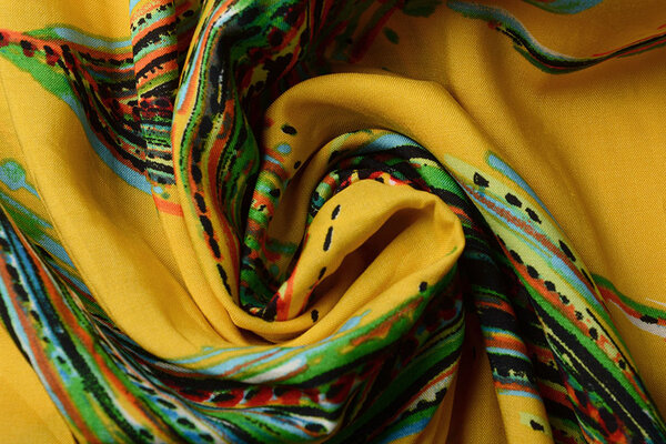 100% Viscose Kunst Veren Geel