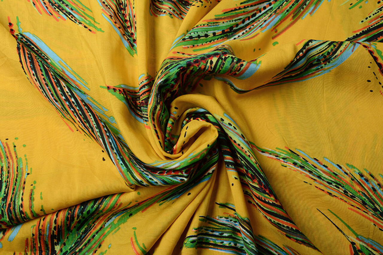 100% Viscose Kunst Veren Geel