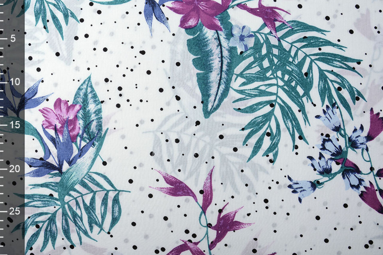 100% Viscose Lili Flowers Dots