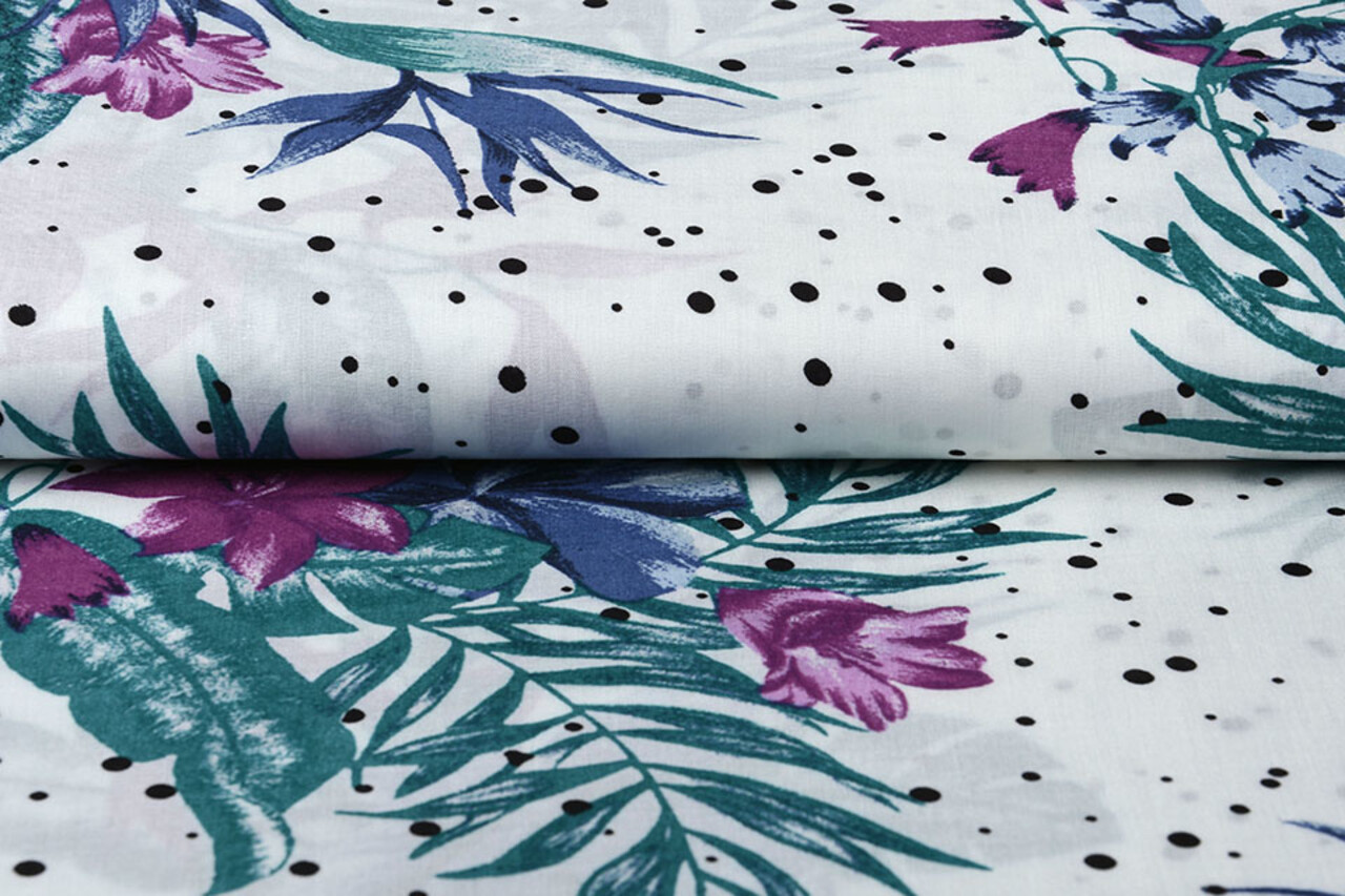 100% Viscose Lili Bloemen Stippen