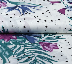 100% Viscose Lili Flowers Dots