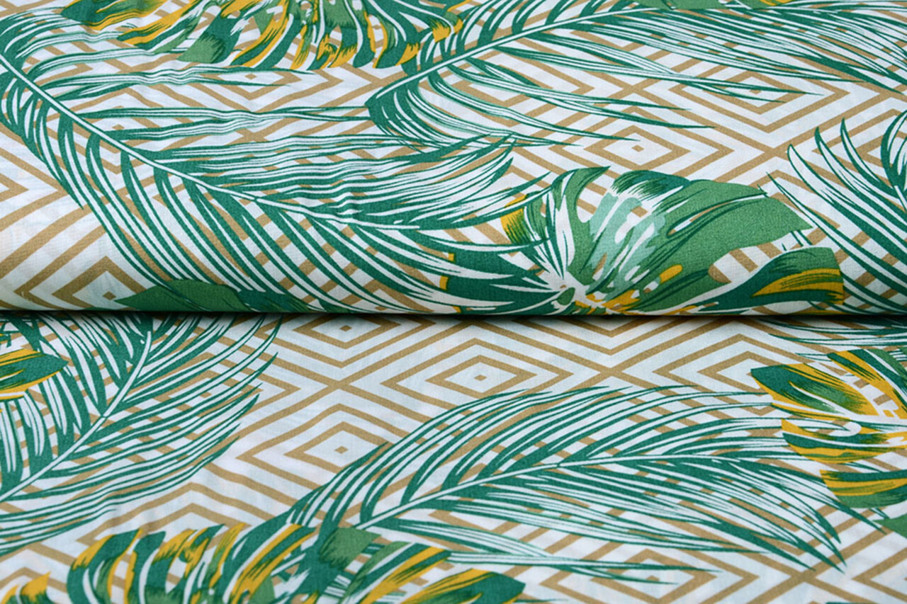 100% Viscose Wildernis Ruit Zand Groen 100% Viscose Wildernis Ruit Zand Groen