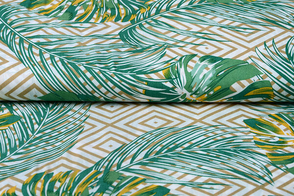100% Viscose Wildernis Ruit Zand Groen 100% Viscose Wildernis Ruit Zand Groen