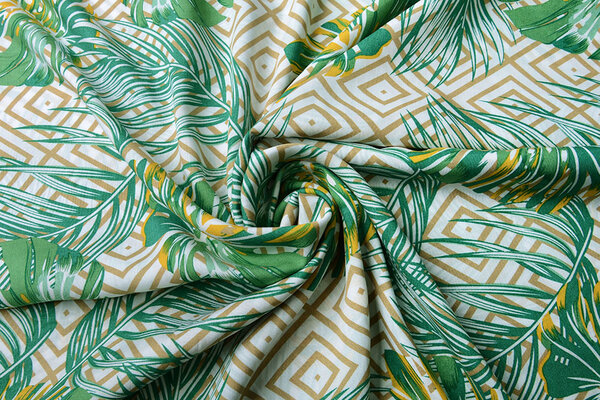 100% Viscose Wildernis Ruit Zand Groen 100% Viscose Wildernis Ruit Zand Groen