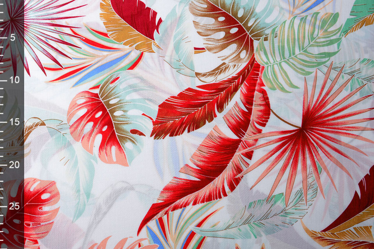 100% Viskose Hojas Weiß