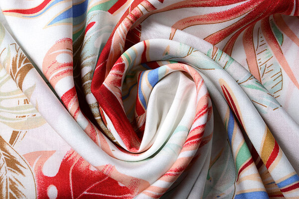 100% Viskose Hojas Weiß