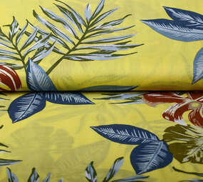 100% Viscose Bounty Leaves Yellow