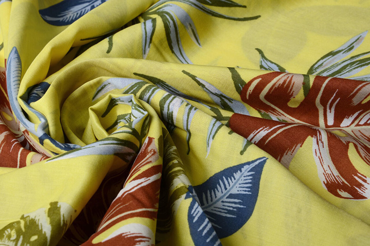 100% Viscose Bounty Bladeren Geel 100% Viscose Bounty Bladeren Geel