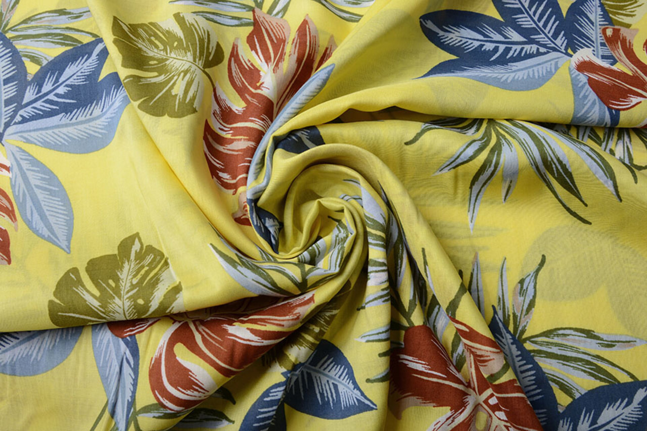 100% Viscose Bounty Bladeren Geel 100% Viscose Bounty Bladeren Geel