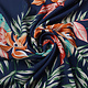 100% Viscose Bounty Leaves Navy Blue