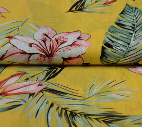 100% Viscose Fiji Bladeren Geel 100% Viscose Fiji Bladeren Geel