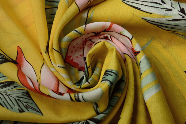 100% Viscosa Fiji Foglie Giallo 100% Viscosa Fiji Foglie Giallo