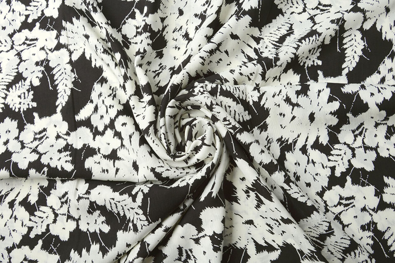 100% Viscose Elvira Zwart Wit