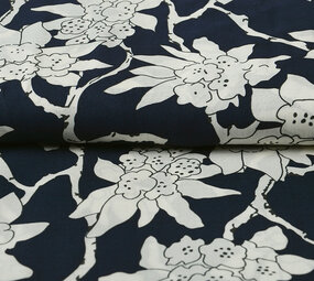 100% Viscose Laurie Navy Blue - White 100% Viscose Laurie Navy Blue - White
