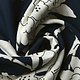 100% Viscose Laurie Navy Blue - White