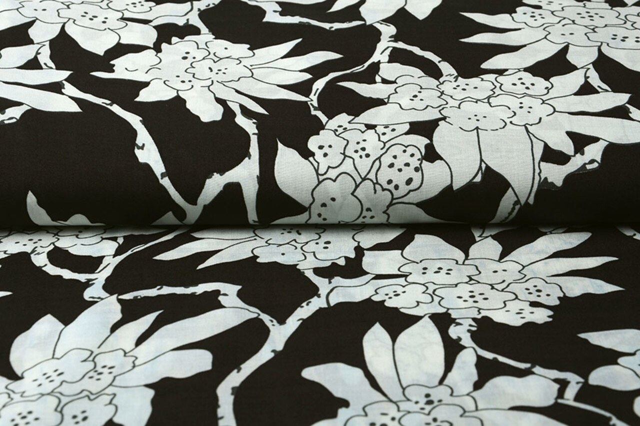 100% Viscose Laurie Zwart - Wit