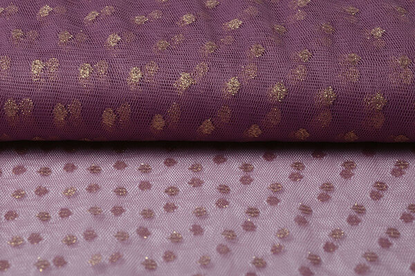 Feiner Tüll Glitzer Punkte Dunkel Altflieder Feiner Tüll Glitzer Punkte Dunkel Altflieder