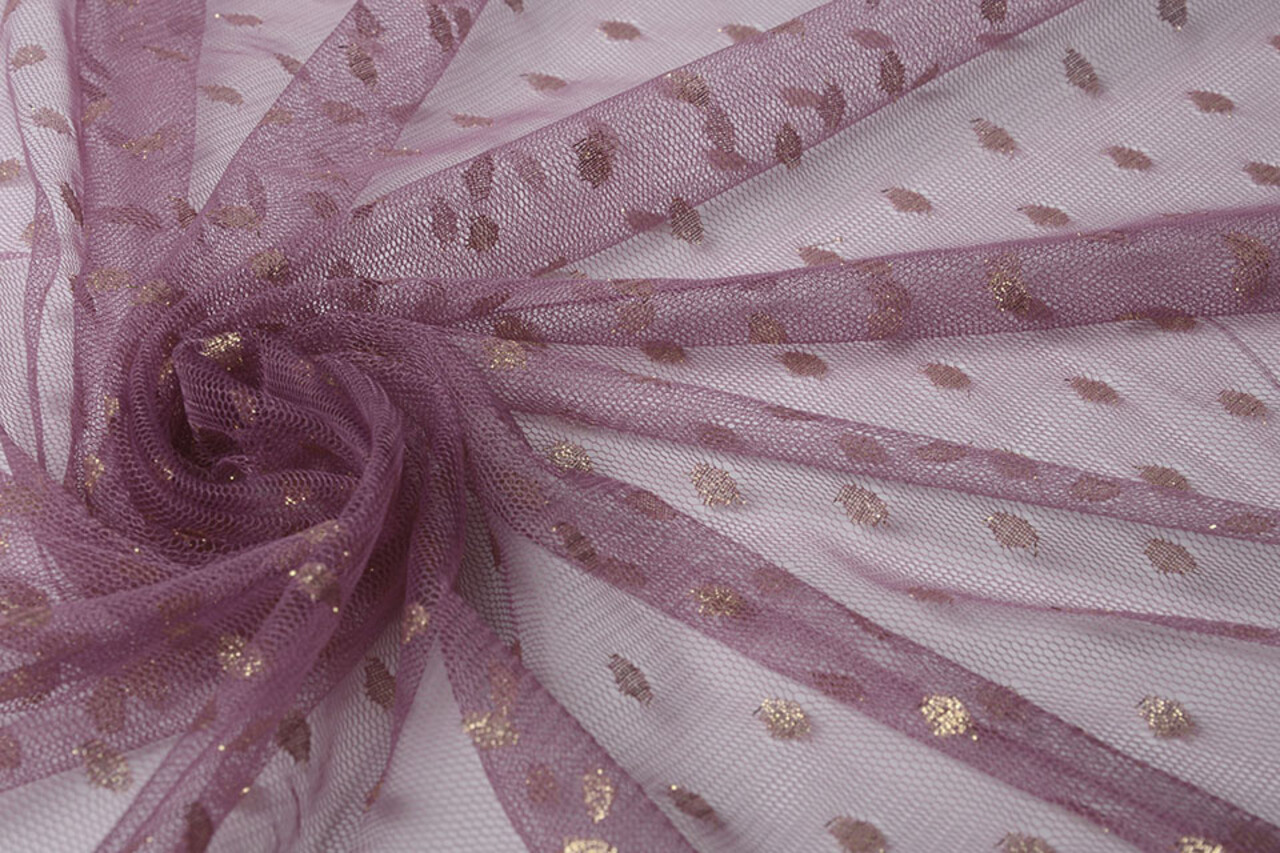 Feiner Tüll Glitzer Punkte Dunkel Altflieder Feiner Tüll Glitzer Punkte Dunkel Altflieder