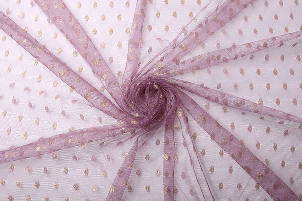 Feiner Tüll Glitzer Punkte Dunkel Altflieder Feiner Tüll Glitzer Punkte Dunkel Altflieder