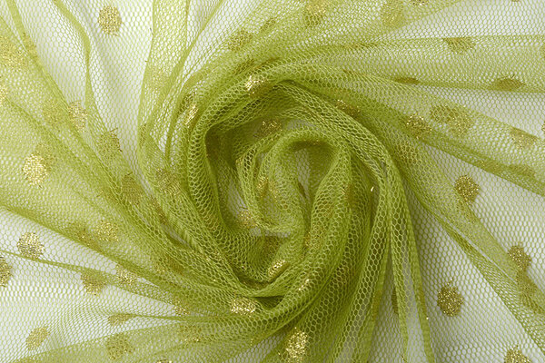 Feiner Tüll Glitzer Punkte Limettengrün Feiner Tüll Glitzer Punkte Limettengrün