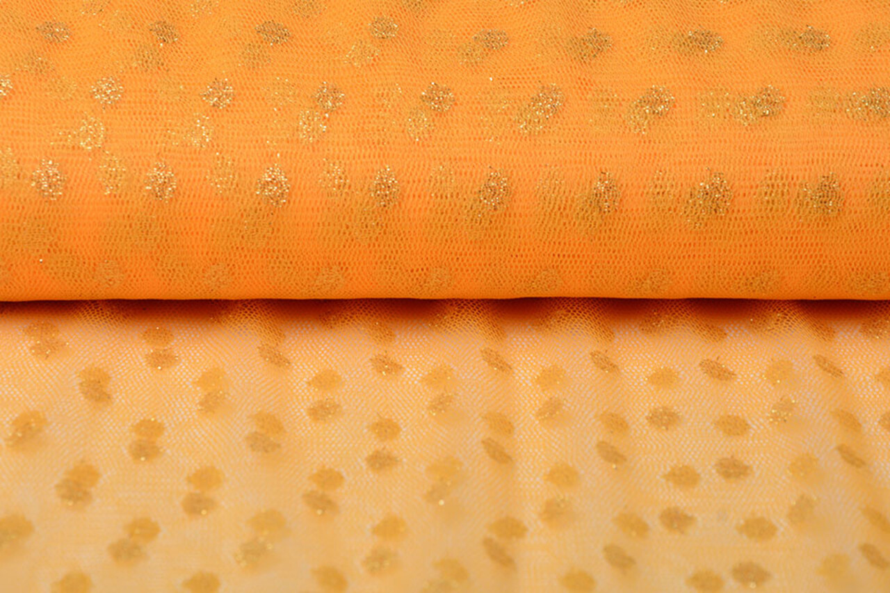 Fine Tulle Glitter Dots Apricot
