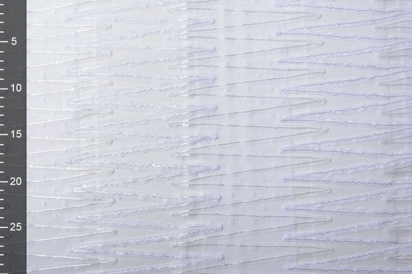 Mesh Geborduurd Pailletten ZigZag Wit
