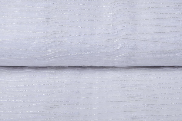 Mesh Embroidered  Sequins ZigZag White