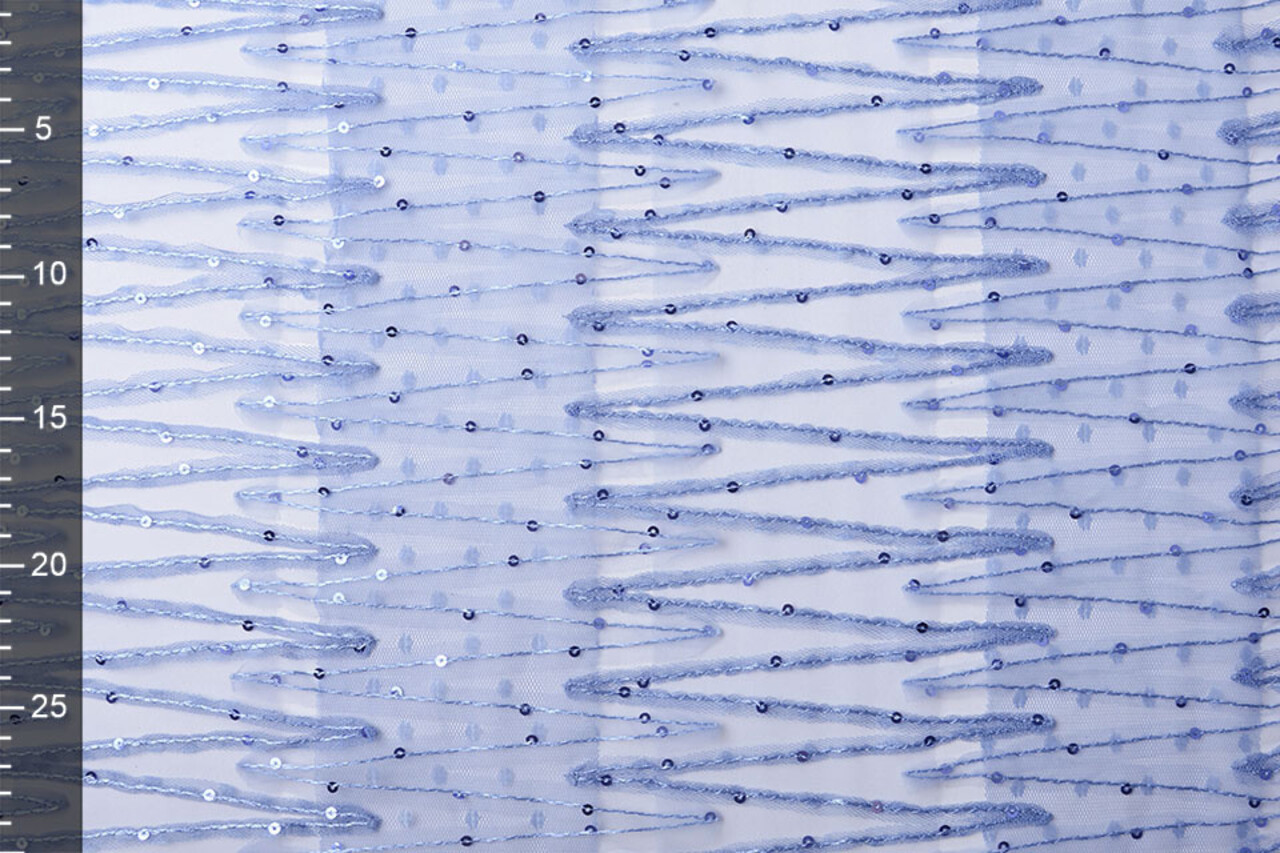 Netz Bestickt Pailletten Zick-Zack Flieder Jeans