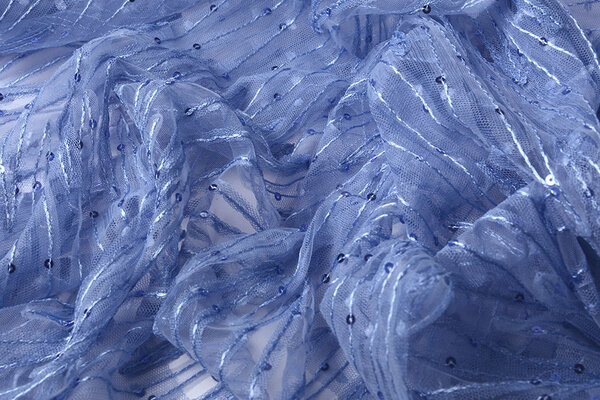 Netz Bestickt Pailletten Zick-Zack Flieder Jeans