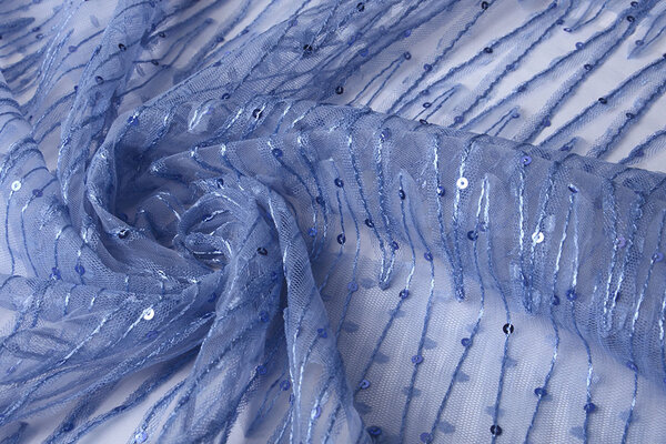 Mesh Embroidered  Sequins ZigZag Lilac Jeans Mesh Embroidered  Sequins ZigZag Lilac Jeans