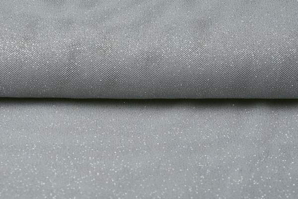 Stretch da Sposa Tulle Glitter Argento Stretch da Sposa Tulle Glitter Argento