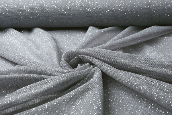Stretch da Sposa Tulle Glitter Argento Stretch da Sposa Tulle Glitter Argento