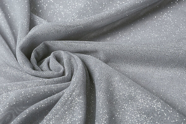 Stretch da Sposa Tulle Glitter Argento Stretch da Sposa Tulle Glitter Argento