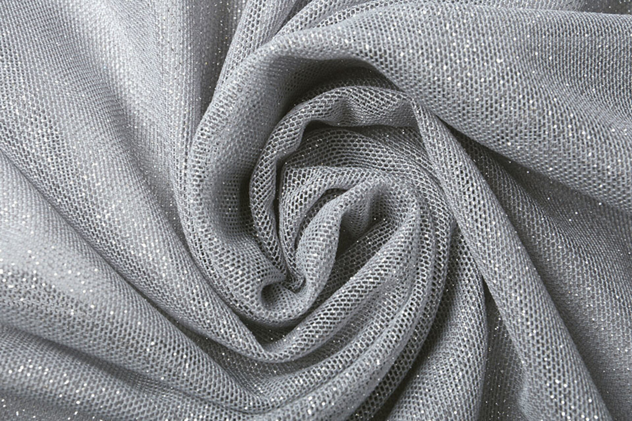 Stretch da Sposa Tulle Glitter Argento Stretch da Sposa Tulle Glitter Argento